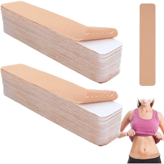 QARUN 70 Pcs Tummy Tape for Flat Stomach Tape for Thigh Legs, Hypoallergenic, No Residue, Body Shaping, for Backless Dresses, Wedding, Pregnancy, Sagging Skin