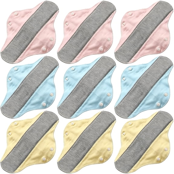 QARUN 9 Pieces Reusable Incontinence Pads-Leak-Proof,Washable Sanitary Napkin for Elderly Care and Mobility Support