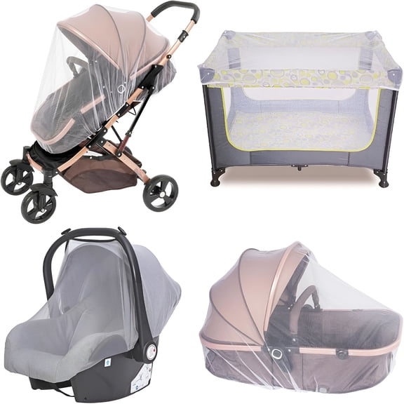 QARUN Baby Mosquito Net for Stroller,Bug Net for Stroller/Bassinets/Cradles/Playards/Pack N Plays and Portable Mini Crib,Durable Baby Insect Netting,White