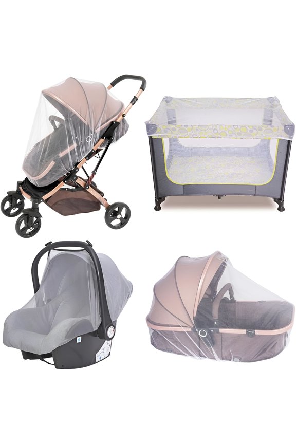 Baby Mosquito Net for Stroller,Bug Net for Stroller/Bassinets/Cradles/Playards/Pack N Plays and Portable Mini Crib,Durable Baby Insect Netting,White
