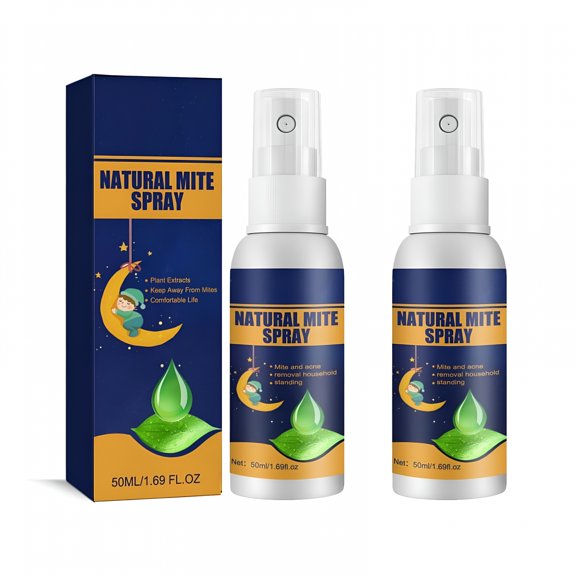 QARUN Bed Bug and Dust Mite Spray, Natural Plant-Based Formula for Mattresses, Carpets, and Furniture, Child and Pet Friendly Treatment, Fast Acting Repellent for Allergies, 2 Pack