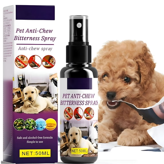 QARUN Bitter Apple Spray for Dogs to Stop Chewing – Natural & Safe No Chew Spray,50ml Pet Deterrent for Furniture Protection & Wound Licking Prevention