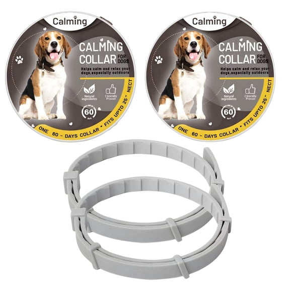 QARUN Calming Collar for Dogs 2 Pack Dog Pheromone Calm Collars Relief Anxiety Stress Separation Lasts 60 Days Relieve Bad Behavior, Flexible Adjustable for All Small Medium and Large Dog