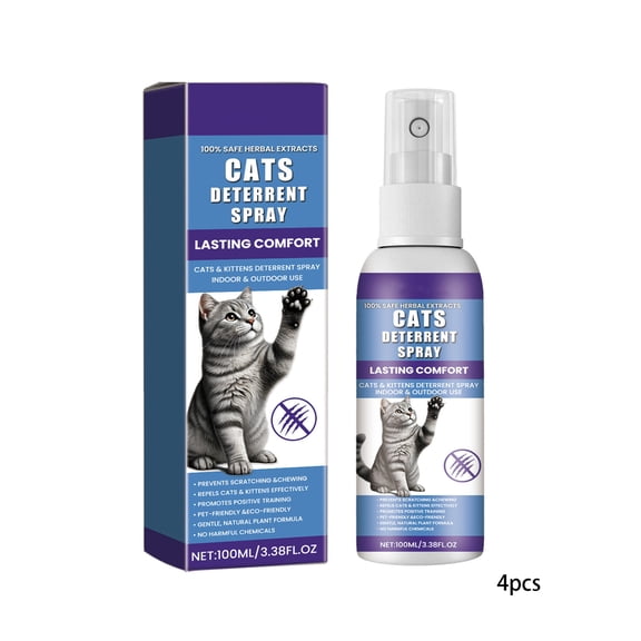 QARUN Cat Deterrent Spray - Natural Safe Cat Repellent Spray for Furniture Protection,Effective Indoor & Outdoor Training Aid to Stop Pee Spraying, Chewing & Scratching (1 Pcs)