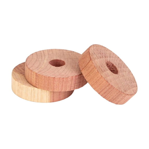 QARUN Cedar Blocks for Clothes Storage - 24 Pcs 100% Natural Cedar Rings | Wardrobe & Drawer Freshener for Closet Storage