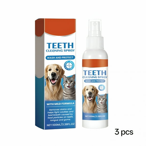 QARUN Dog Breath Freshener: Eliminate Bad Breath and Prevent Oral Disease in Dogs and Cats - Teeth Cleaning Spray - Plaque and Tartar Remover, Oral Hygiene for Pets, 300Ml
