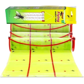 QARUN Giant Fly Glue Trap 3-Pack 30 Feet Each,Adhesive Fly Traps Outdoor,Sticky Bug Catcher,Bulk Flying Insect Paper Roll,Pest Control for Garage,Barn,Greenhouse&Garbage Room