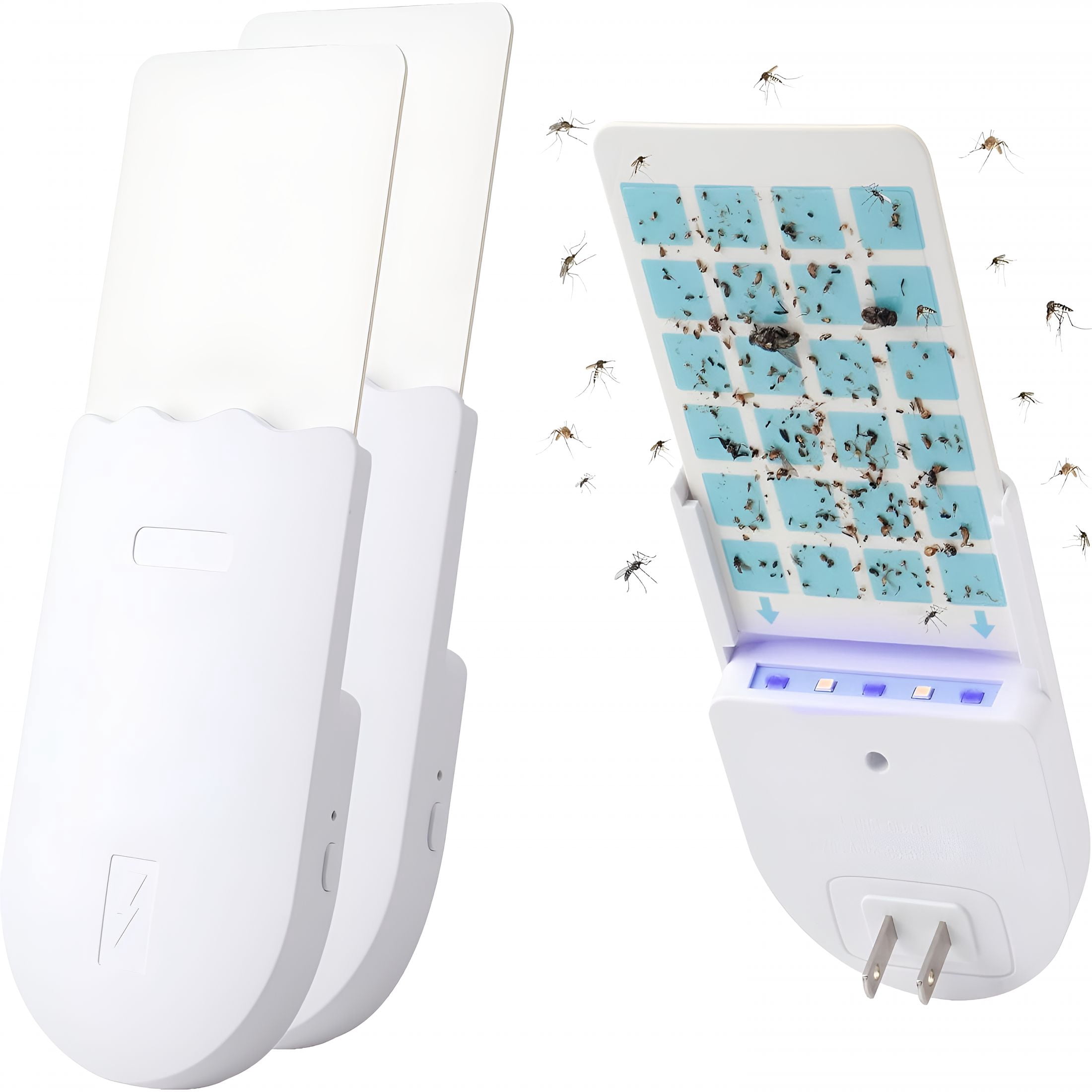 QARUN Gnat Traps for House Indoors, Plug-in Fly Insect Trap, Catcher & Killer for Mosquitos, Gnats, Fruit Flies - Non-Zapper Traps for Inside Your Home - Catch Insects Indoors with Bug Light