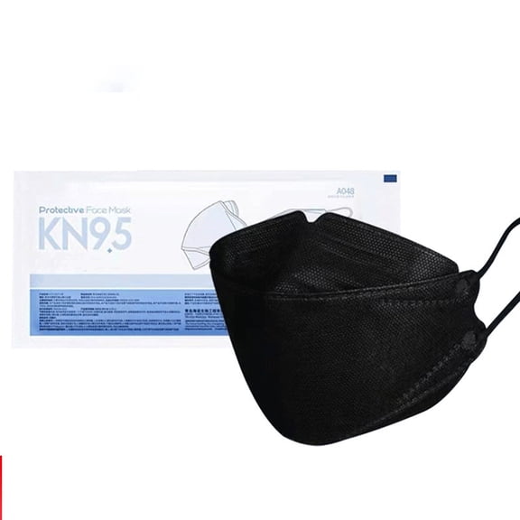 QARUN Kn95 Face Mask for Adults 20-Pack-4-Layer Summer Breathable,Lightweight,Soft Earloop,Disposable,Ideal for Hot Weather Daily Use,Black