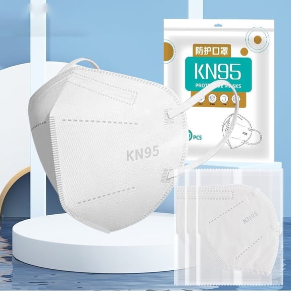 QARUN Kn95 Face Masks 50 Pack 5-Ply Breathable Protection&Extra Wide Elastic Ear Loops Design,95% Filtration Efficient Disposable Kn95 Masks,White