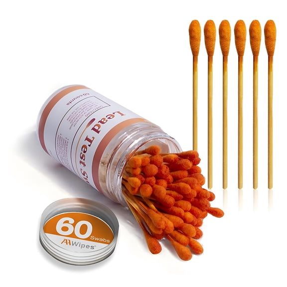 QARUN Lead Test Swab Kit (60 Rapid Home Testing Swabs) 30-Second Results. Dip in Water. Home Use For-Painted,Jewelry,Ceramics,Wood