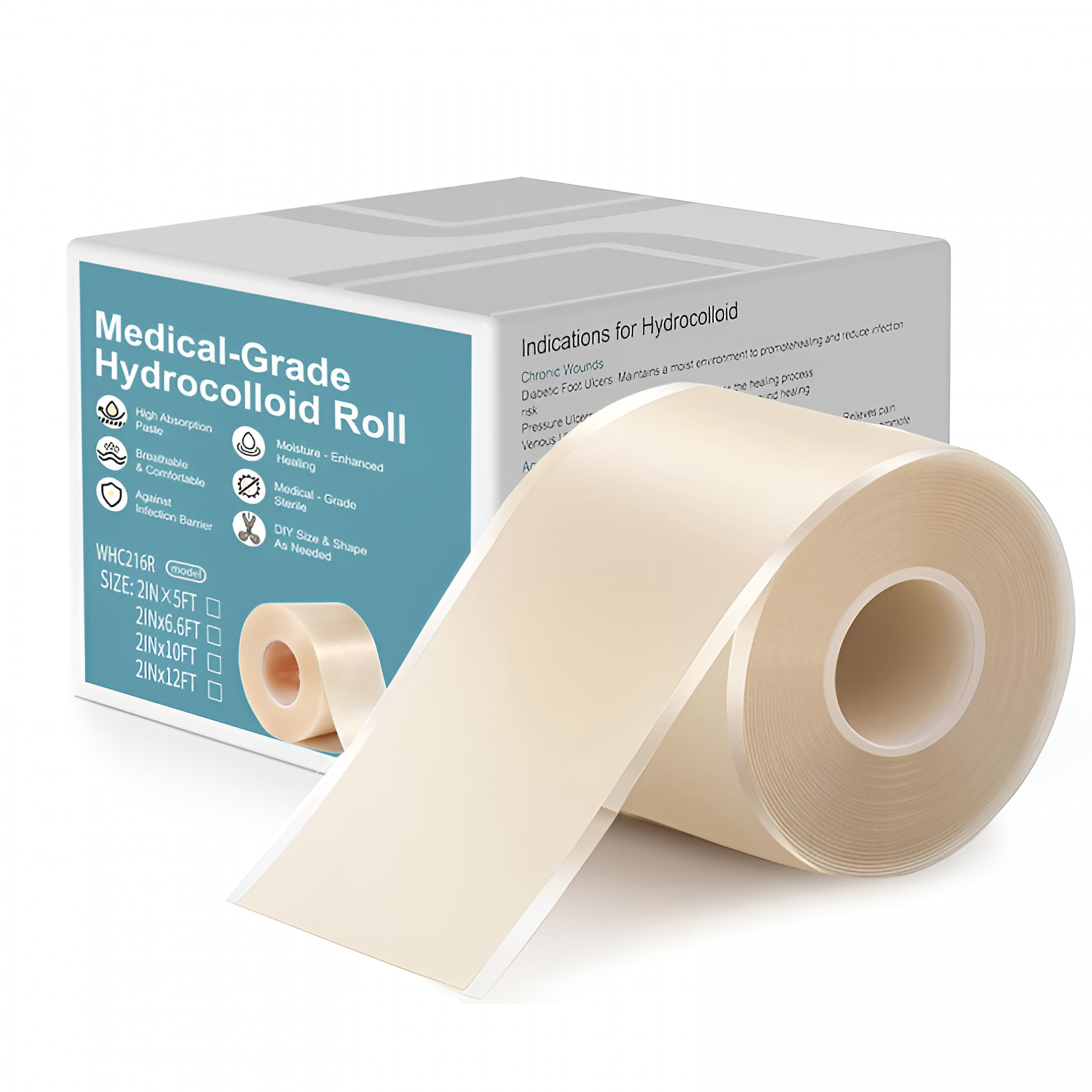 QARUN Medical Grade Hydrocolloid Bandage Roll (2in*16ft),Highly ...