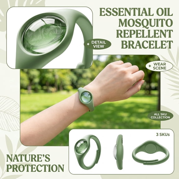QARUN Mosquito Repellent Bracelets - Wearable Bug Repellent Bands for Kids and Adults, Plant-Based Essential Oils, Up to 300 Hours, Outdoor Activities, Camping and Hiking