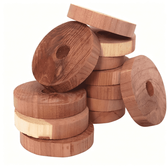 QARUN Pack of 6,Solid Eastern Red Cedar,Natural Moth and Odor Deterrent,Eco-Friendly and Chemical-Free,Perfect for Wire and Plastic Hangers