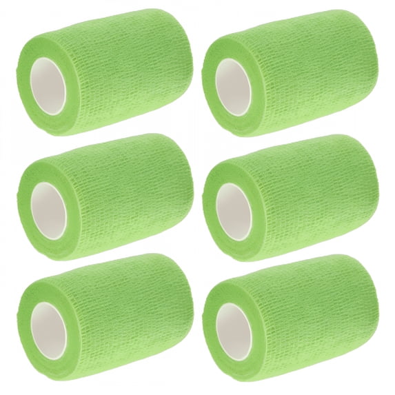 QARUN Self-Adherent Bandage Wrap – 3" X 5 Yards,Green – 6 Bandages – Flexible,Non-Woven Fabric,Non-Sterile,Latex-Based Wrap for Wound Care&Light Compression