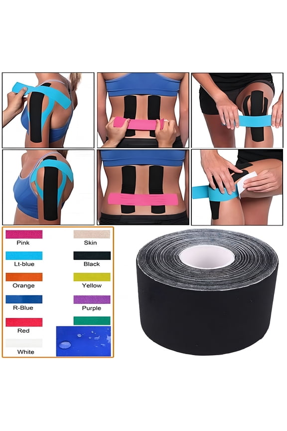 Waterproof Adhesive Sport Tape for Pain Relief,Cotton Elastic Athlete Tape for Exercise Fitness Muscle & Joints Support Sports Tape Athletic for Ankle, Knee, Wrist, Shoulder, Elbow, Muscle