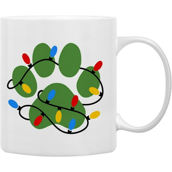 QASHWEY Christmas Cat Lover Coffee Mug - Meowy Xmas Tea Cup Gift for Mom and Women - Pink Ceramic 11oz