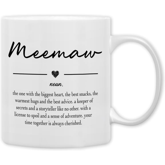 QASHWEY Nanny Definition Coffee Mugs Mug, Nanny Grandma Mother's Birthday Gifts for Granddaughter Grandson,Best Grandma Nanny Gifts Double Side Printed Ceramic Mug Cup 11 Ounce