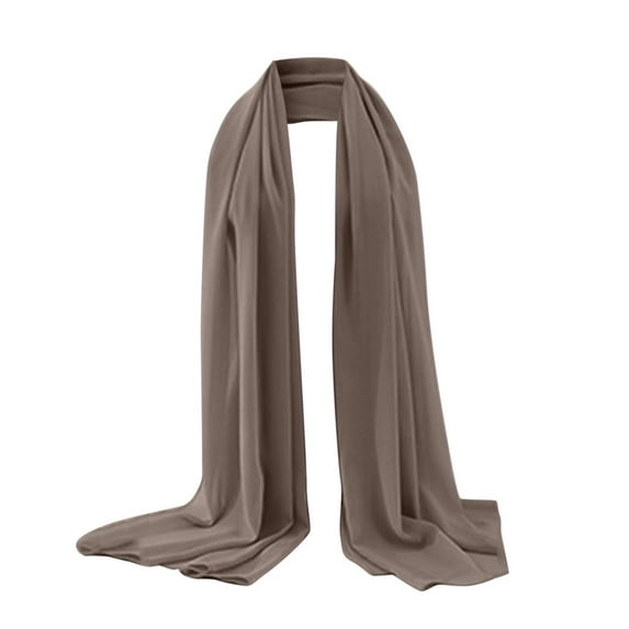 QASIEATN Bandana for Pretty Women Fashion Women's Soft Solid Color Shawl Baotou Pearl Chiffon Shawl Muslim Hijab Women's Accessories Gray