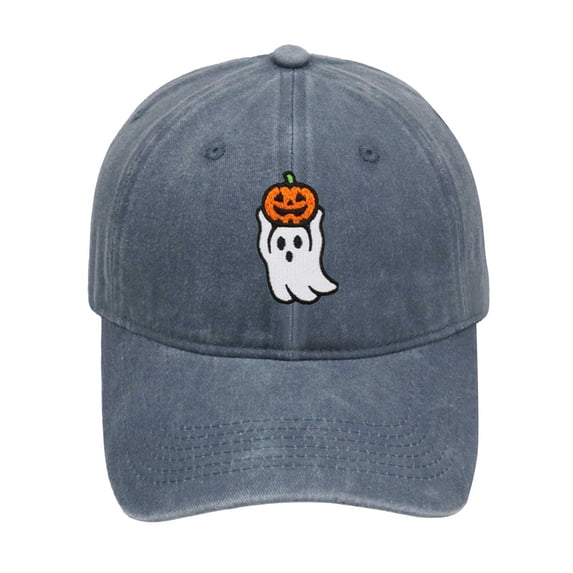 QASIEATN Baseball Caps for Women Halloween Baseball Cap Distressed Dad Hat with Owl and Pumpkin Embroidery Adjustable Unisex Adult Fall Fashion Accessories