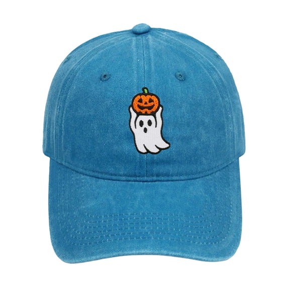 QASIEATN Baseball Caps for Women Halloween Baseball Cap Distressed Dad Hat with Owl and Pumpkin Embroidery Adjustable Unisex Adult Fall Fashion Accessories