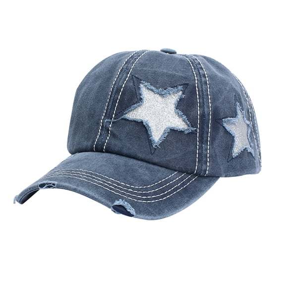 QASIEATN Baseball Caps for Women New Cowboy Star Printing Sun All Baseball Hat Summer Spring Fashion Clothing Accessories