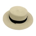 thumbnail image 1 of QASIEATN Beach Sun Hat Pork Pie Boater Hat for Women Summer Wide Brim Panama Hat Daily Wear Casual Accessories Bucket Hats for Women, 1 of 3