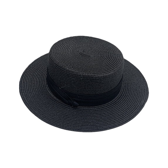 QASIEATN Beach Sun Hat Pork Pie Boater Hat for Women Summer Wide Brim Panama Hat Daily Wear Casual Accessories Bucket Hats for Women