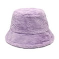 thumbnail image 1 of QASIEATN Bucket Hat for Graceful Ladies Fashion Womens Solid Color Winter Thermal Windproof Bucket Fisherman Hat for Women for Girls Winter Accessories Purple, 1 of 3