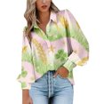 thumbnail image 1 of QASIEATN Button Down Shirts for Women Butterfly Dress Shirts Long Sleeve Blouse Work Tops Summer Blouse Fashion Clothing, 1 of 5
