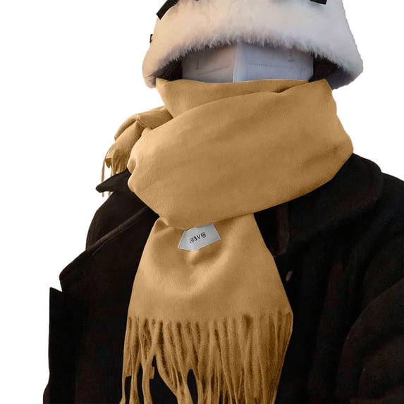 QASIEATN Classic Fit Scarf for Women Wool Scarf Women Winter Warm Soft Luxurious Solid Colors Box Fall Fashion Accessories