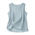 thumbnail image 1 of QASIEATN Cotton Linen Tank Tops for Women Casual Summer Shirt Basic Sleeveless Layering Camisoles Beach Vacation Clothes, 1 of 3