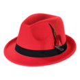 thumbnail image 1 of QASIEATN Elegant Fedora Hat for Women Fashion Feather Ornament Jazz Hat Church Party Essentials Solid Color Panama Hat, 1 of 2