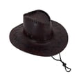 thumbnail image 1 of QASIEATN Everyday Wear Accessories for Men Classic Western Hat With Leather Solid Color Stylish Cowboy Hat Retro Sun Hat, 1 of 7