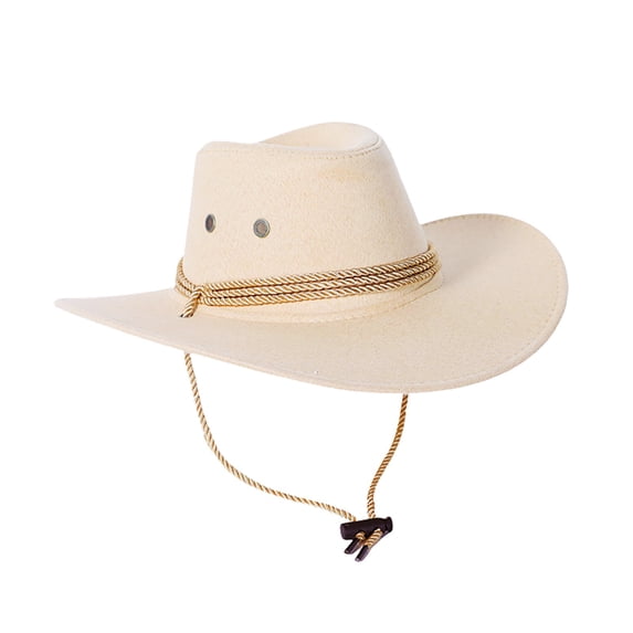 QASIEATN Men's Classic Western Hat with Leather and Metal Embellishments Brown Cowboy Hat for Outdoor and Casual Wear Daily Wear Accessories Cowboy for Women and Men