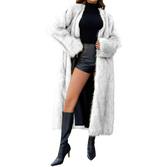QASIEATN Fall Coats for Graceful Ladies Fashion, Fashion Over The Knee Coat Long Teddy Coat Winter Warm Puffy Jacket Coat Jackets Long Sleeve Casual Warm Faux Plush Overcoat, Womens Winter Tops