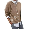 thumbnail image 1 of QASIEATN Fall Coats for Graceful Ladies Fashion, Long Sleeve Printed Button Cardigan Jacket, Womens Winter Tops, 1 of 3
