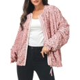 thumbnail image 1 of QASIEATN Fall Coats for Graceful Ladies Fashion, Sequin Jacket Sparkly Long Sleeve Open Front Zipper Coat, Womens Winter Tops, 1 of 9