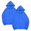 thumbnail image 1 of QASIEATN Fall Hoodies for Women and Men Fashion Men's and Women's Fashionable Casual Solid Color Autumn and Winter Long Sleeved Sweatshirt with Pockets 2pc, 1 of 3