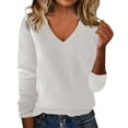 thumbnail image 1 of QASIEATN Fall Sweaters for Women Fashion American Solid Color Loose Ladies Sweater One Word Shoulder Exposed Shoulder Hood Jacket Sweater, 1 of 3