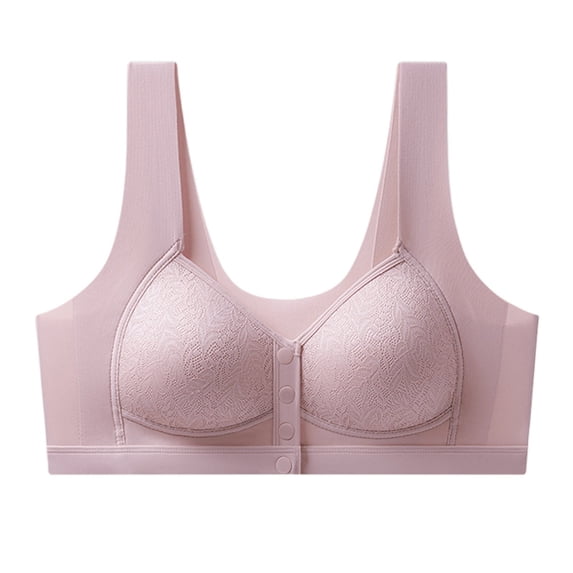 QASIEATN Fashion Front Closure Underwear for Middle and Older Women Skin-friendly Wireless Daisy Everyday Bras Women's Bralettes