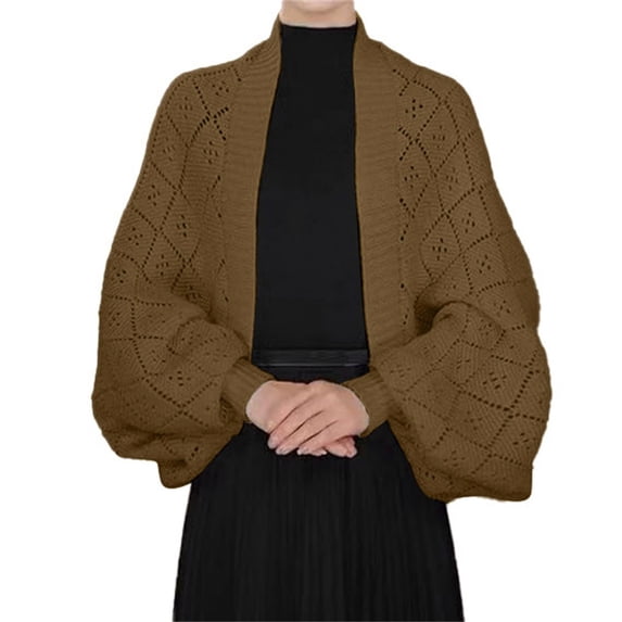 QASIEATN Fashion Hollow Out Knitted Shawl Coat Women's Knitted Wrap Cardigan Shawl Coat Cardigans for Women Daily Wear Casual Accessories Wraps for Women