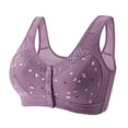 thumbnail image 1 of QASIEATN Front Closure Daisy Bras for Older Women No Underwire Full Coverage Bralette Plus Size Push Up Bras Womens Underwear, 1 of 8