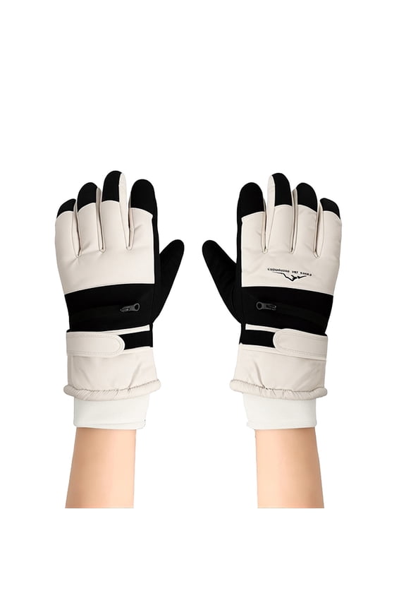 Gloves for Elegant Women Fashion Windproof Cold Proof Warm Riding Gloves Thickened Flannel Screen Touchable Ski Gloves Winter Accessories White