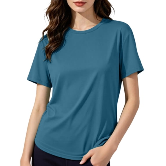 QASIEATN Graceful Ice Breathable Loose Mesh Neck Short Sleeve T Shirt Fall Fashion Outfits