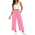 thumbnail image 1 of QASIEATN High Waisted Wide Leg Pocket Pants for Women Fashion Solid Color Sweatpants Casual Elastic Trousers, 1 of 3