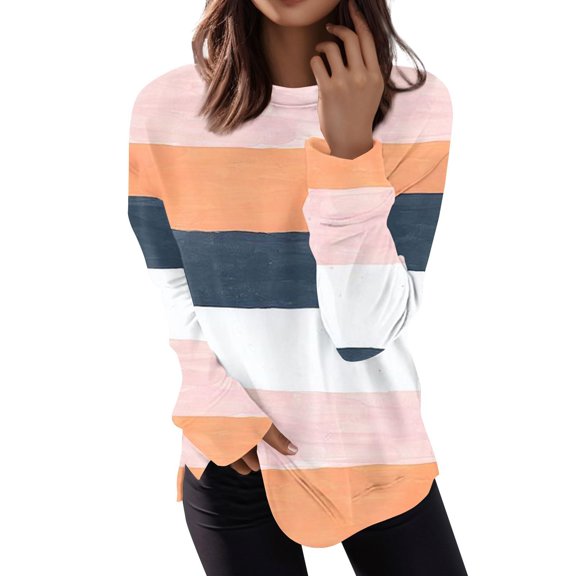 QASIEATN Hoodies for Elegant Ladies Fashion, Long Sleeve Shirts Plus Size Tops Dressy Casual Blouses Crewneck Loose Fit T Shirts Trendy Tunics, Womens Fall Tops