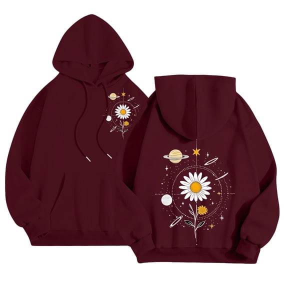 QASIEATN Hoodies for Graceful Women Fashion, Cute Graphic Hoodies Teen Girls Oversized Hoodie Fleece Lined Hooded Sweatshirts with Hood Fall Trendy , Womens Fall Tops