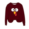 thumbnail image 1 of QASIEATN Hoodies for Graceful Women Fashion, Thanksgiving Turkey Print Funny Round Neck Casual Long Sleeve Top Sweatshirt Couple Or Family, Womens Fall Tops, 1 of 4