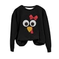 thumbnail image 1 of QASIEATN Hoodies for Graceful Women Fashion, Thanksgiving Turkey Print Funny Round Neck Casual Long Sleeve Top Sweatshirt Couple Or Family, Womens Fall Tops, 1 of 4